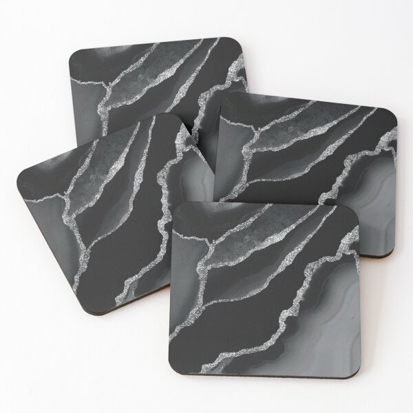Item preview, Shades of Grey Black Silver Geode Agate Slice designed and sold by Lucky-Town-Art.