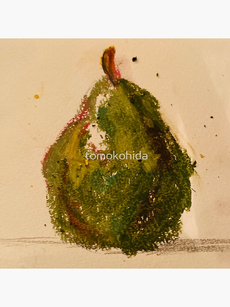 Oil Pastel Pear Sticker By Tomokohida Redbubble