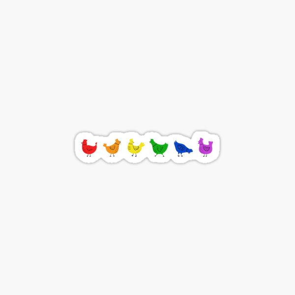 LGBTQIA Pride Farmer Chickens Rainbow Illustration Sticker