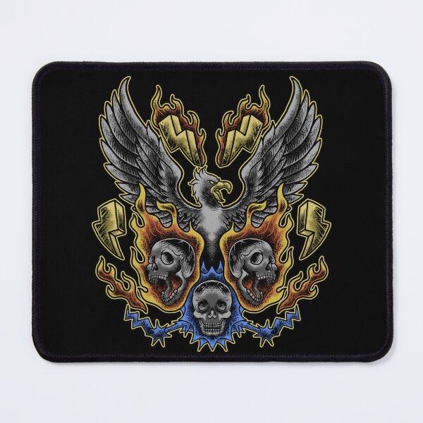 Item preview, burning skull head designed and sold by Localhosttees.