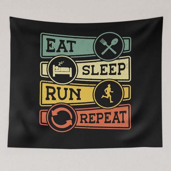 Item preview, Eat Sleep Run Repeat Retro Jogging Endurance Sport Training Premium designed and sold by BRIANPASSA.
