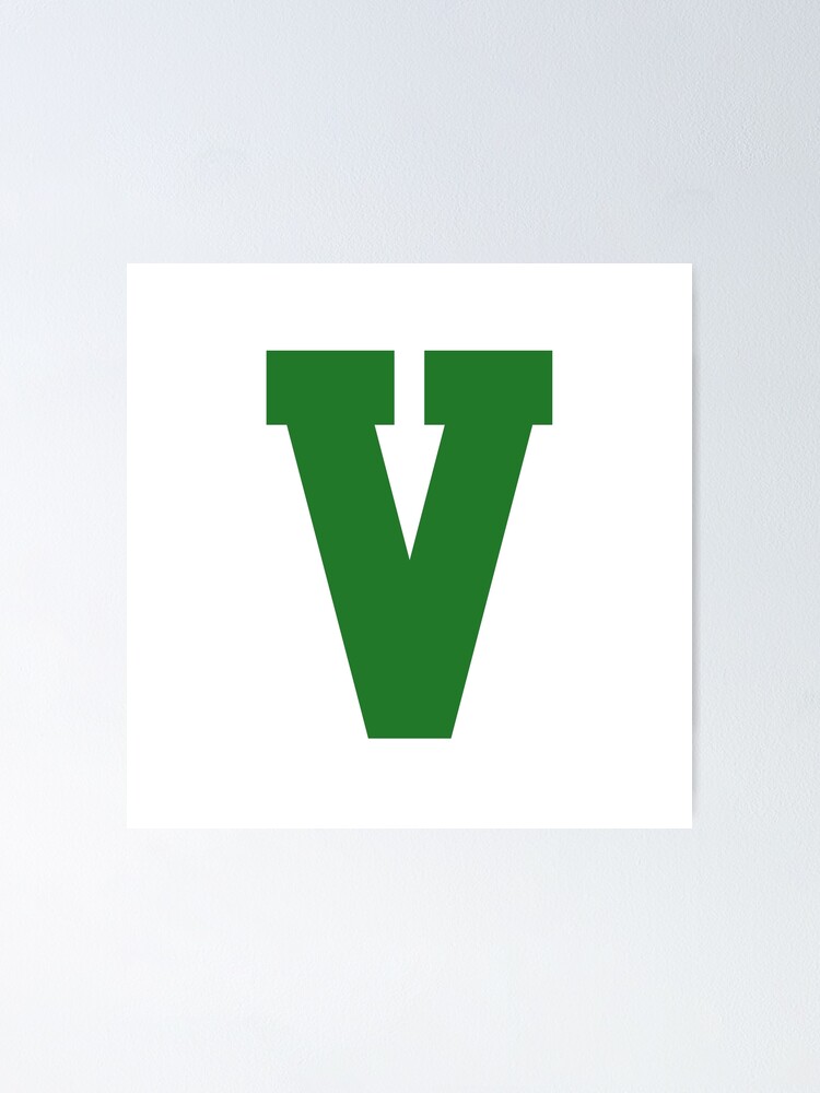 "Alphabet, Green V, Sports letter V" Poster for Sale by TheCultStuff Redbubble