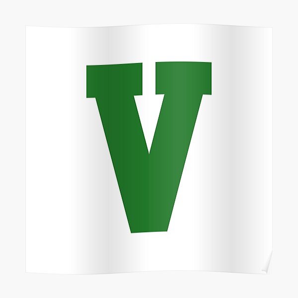 "Alphabet, Green V, Sports letter V" Poster for Sale by TheCultStuff Redbubble