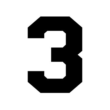 Number 3, Black three, Sports number 3 | Pin