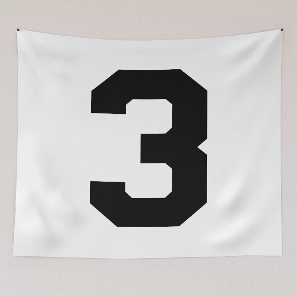 Item preview, Number 3, Black three, Sports number 3 designed and sold by TheCultStuff.