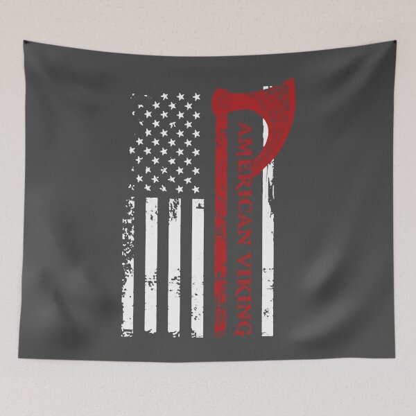 Item preview, American Viking Victory Or Valhalla USA Flag Hanes designed and sold by EliasaGomez.