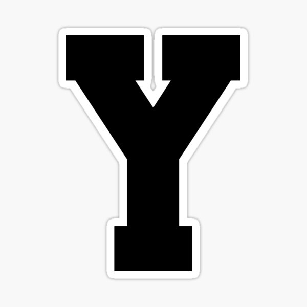 alphabet black y sports letter y sticker by thecultstuff redbubble