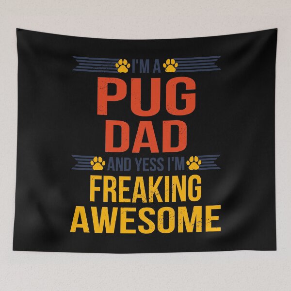 Item preview, Awesome Pug Dad Quote Fathers Day Funny Dog Lover Saying designed and sold by RJ-Art.