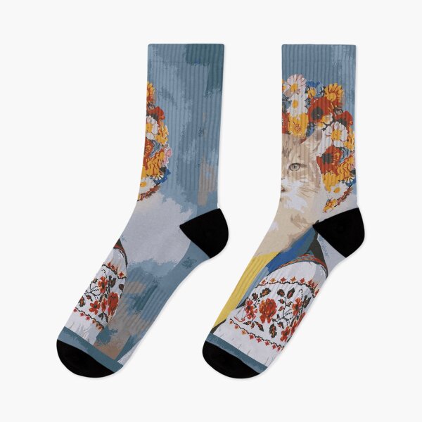 Item preview, Cat Girl Ukrainian Vyshyvanka Flowers designed and sold by ElenkaArts.