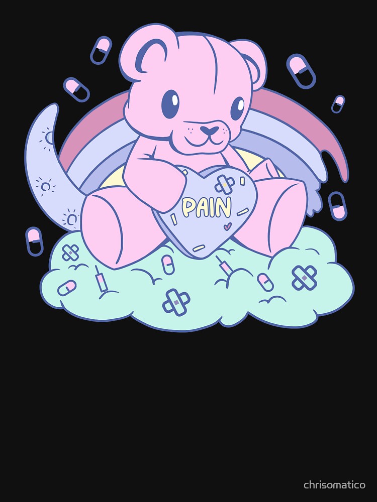 "Yami Kawaii Pastel Goth Teddy" Tshirt for Sale by chrisomatico