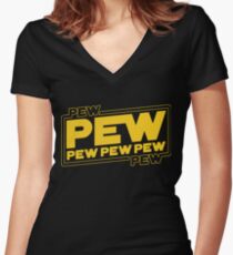 Star Wars Pew Pew! Women's Fitted V-Neck T-Shirt