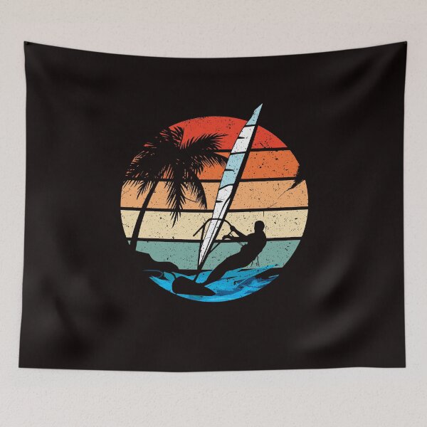 Item preview, Retro Windsurfer Windsurfing Ocean Wave Surfboard Surfing designed and sold by TomGiantDesigns.