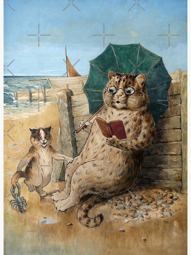 Cat Reading a Book by Louis Wain | Art Board Print