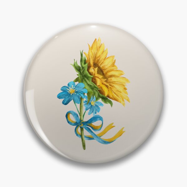 Item preview, Support Ukraine Blue and Yellow Ribbon Sunflower  designed and sold by FunckyDesigns.