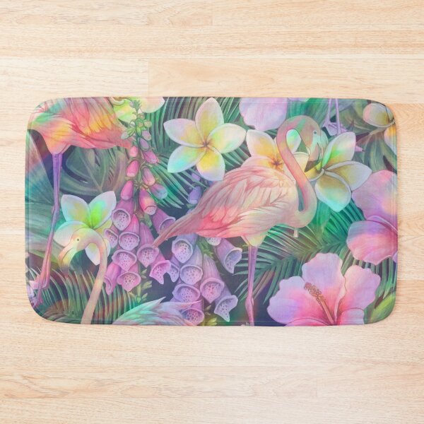 Item preview, holo tropic neon flamingo pattern designed and sold by Beeroclock.