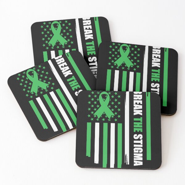 Item preview, Break The Stigma | Mental Health Matters | USA American Green Flag designed and sold by AlexaTees.