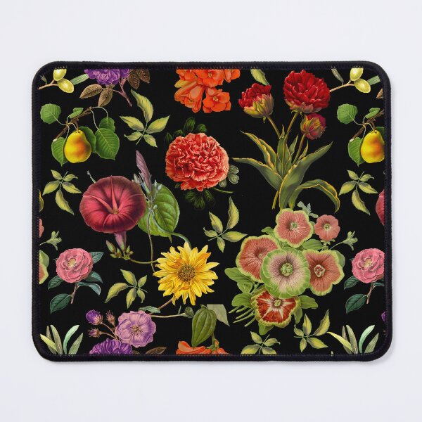 Item preview, Elegant vintage red purple flowers and yellow exotic fruits night garden designed and sold by ZeinabTaha.
