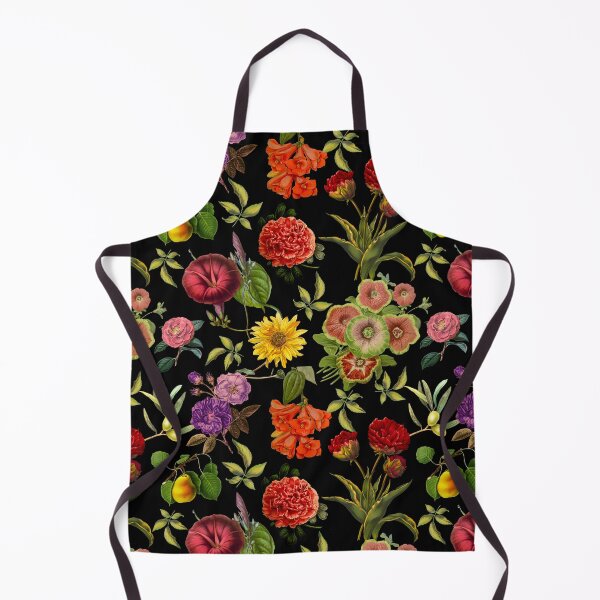 Item preview, Elegant vintage red purple flowers and yellow exotic fruits night garden designed and sold by ZeinabTaha.
