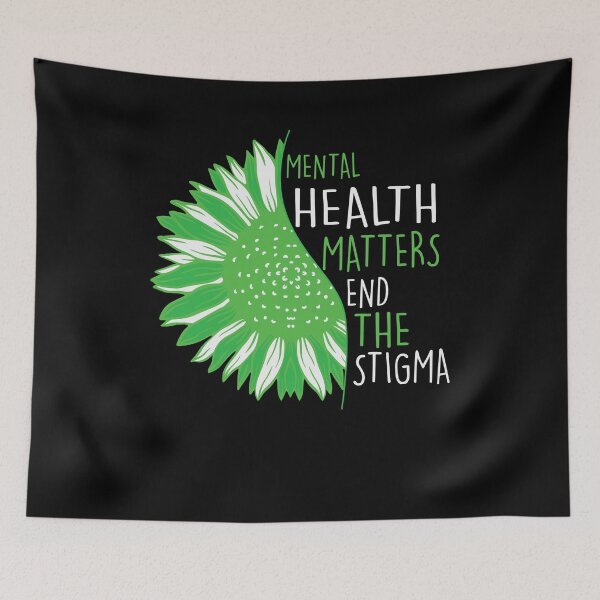 Item preview, End The Stigma | Mental Health Matters | Green Sunflower designed and sold by AlexaTees.