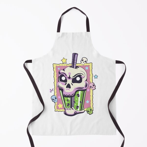 Item preview, Kawaii Creepy Skull Boba Bubble Tea Pastel Goth Va designed and sold by LillyVidal.
