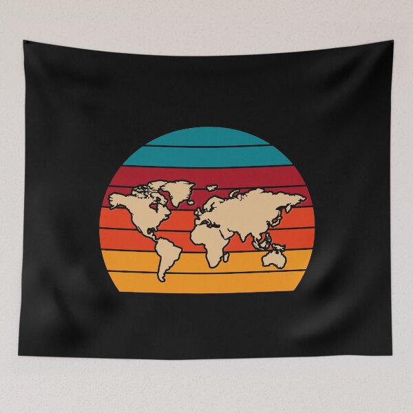 Item preview, Cartography Travel International Travelling Retro World Map designed and sold by bestshirtdesign.
