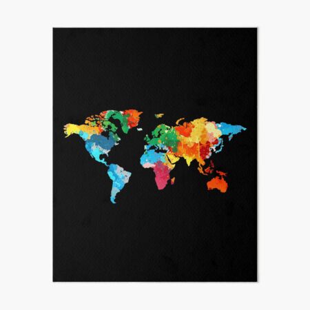 World Map World Map Colorful Travel Watercolor Art Print by ILoresart