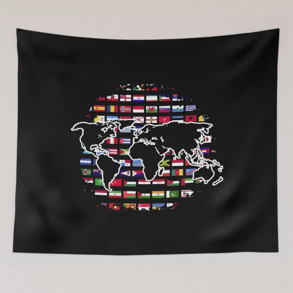 Item preview, International Travelling World Map Traveller World Flags designed and sold by bestshirtdesign.
