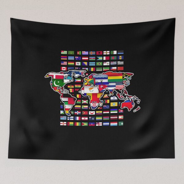 Item preview, World Map Travel International Cartography Traveller World Flags designed and sold by bestshirtdesign.