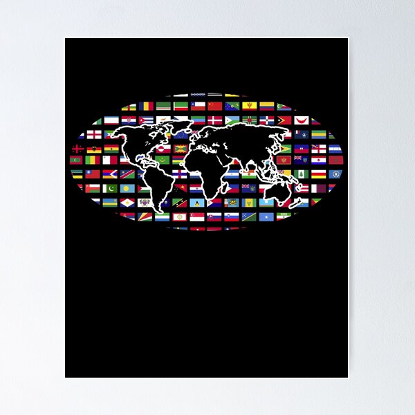 Item preview, Traveller World Map Travel International World Flags designed and sold by bestshirtdesign.