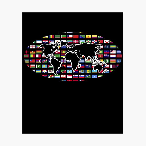Item preview, Traveller World Map Travel International World Flags designed and sold by bestshirtdesign.