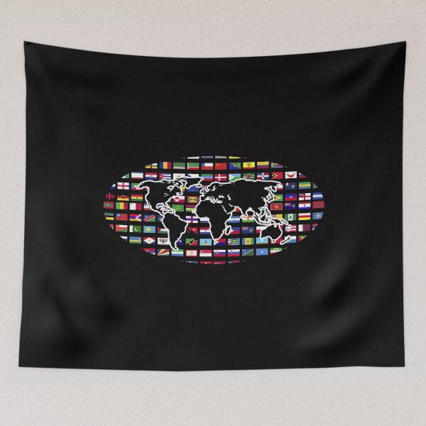 Item preview, Traveller World Map Travel International World Flags designed and sold by bestshirtdesign.