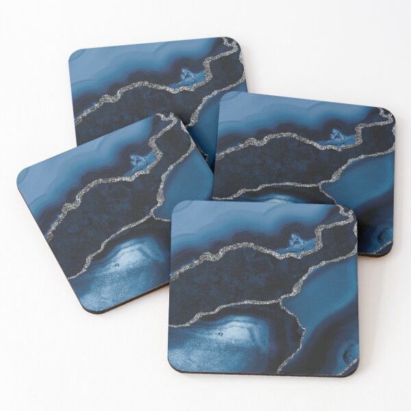 Item preview, Shades of Blue Silver Geode Agate Slice designed and sold by Lucky-Town-Art.