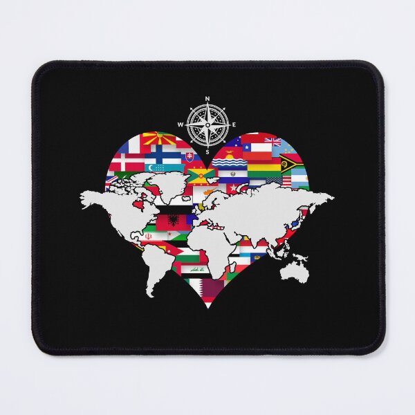 Item preview, Travelling World Flags Heart Travel Compass World Map designed and sold by bestshirtdesign.
