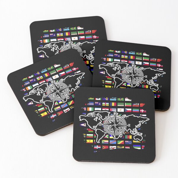 Item preview, Cartography World Map Travel Compass International World Flags designed and sold by bestshirtdesign.