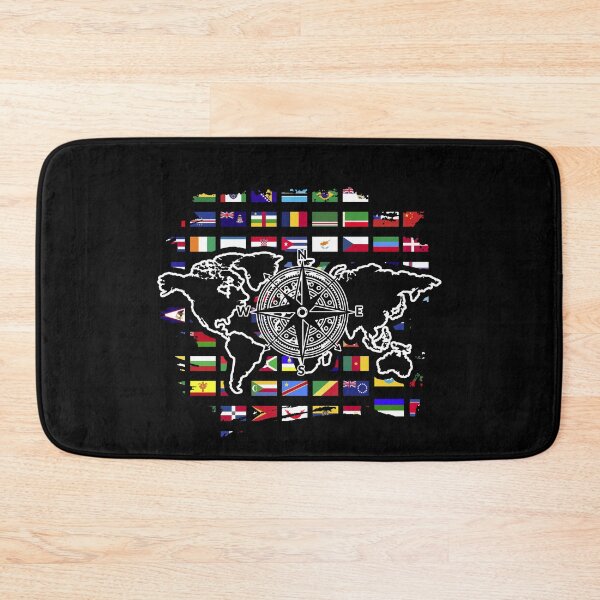Item preview, Cartography World Map Travel Compass International World Flags designed and sold by bestshirtdesign.