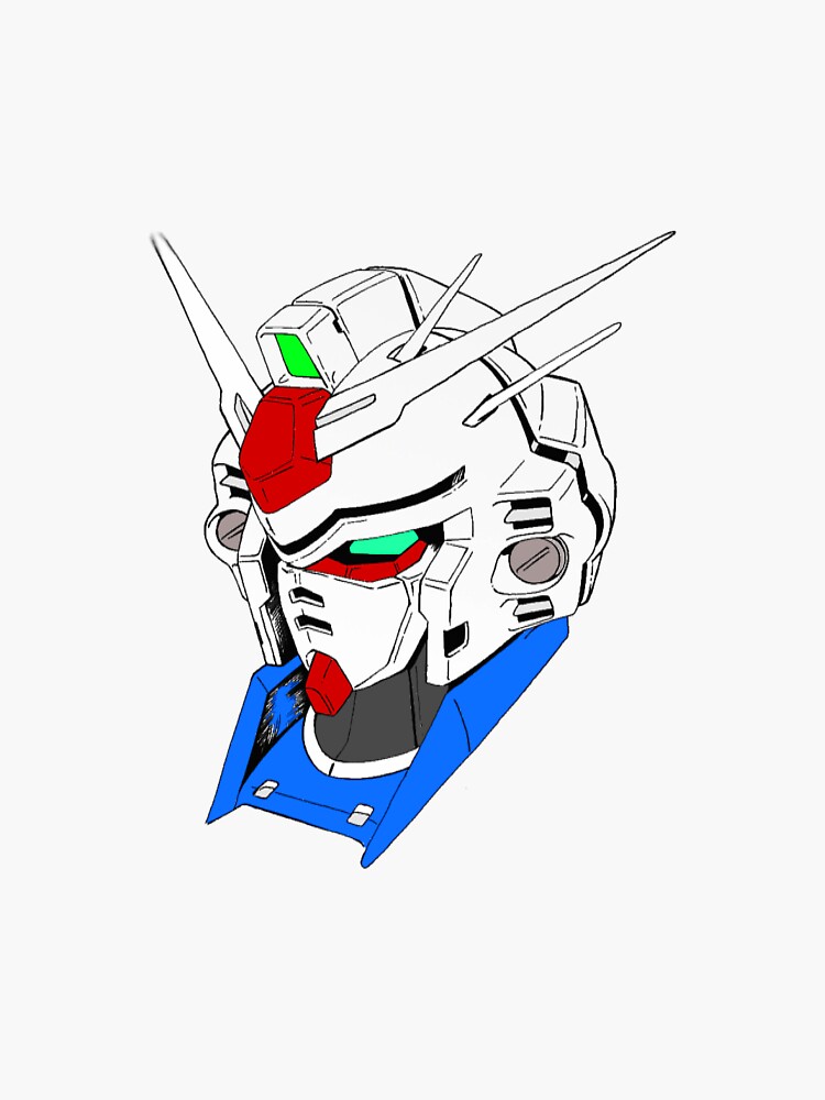 "Gundam Head" Sticker for Sale by nventz Redbubble