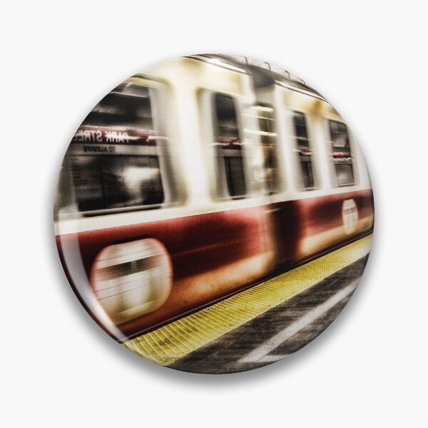 Item preview, Train Departing Creating Motion Blur on Redline MBTA Park Street Station Boston designed and sold by Stephen Orsillo.