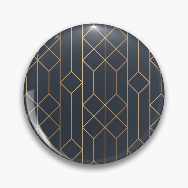 Item preview, Navy Blue Gold Modern Geometric Pattern  designed and sold by Vic Torys ☆.