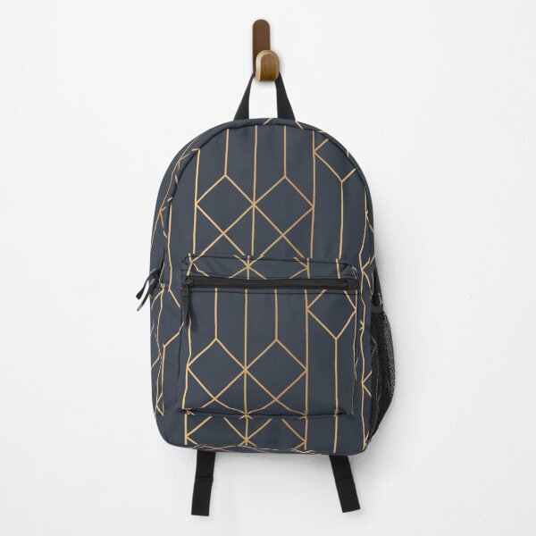 Item preview, Navy Blue Gold Modern Geometric Pattern designed and sold by Vic Torys ☆.
