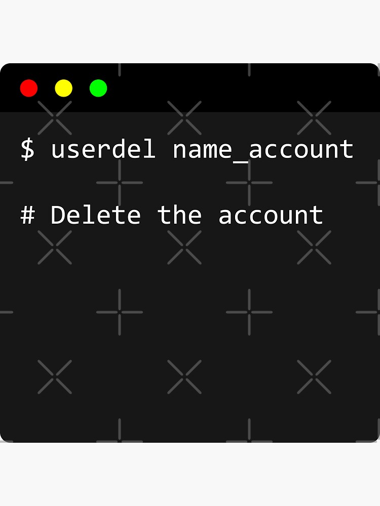 "linux command userdel what does userdel do in terminal " Sticker by