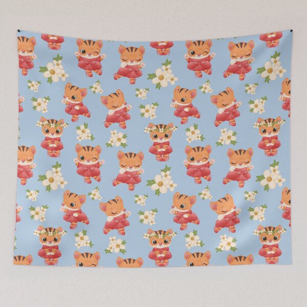 Artikelvorschau, Süßes Jahr des Tigers Muster entworfen und verkauft von PoppyPattern.