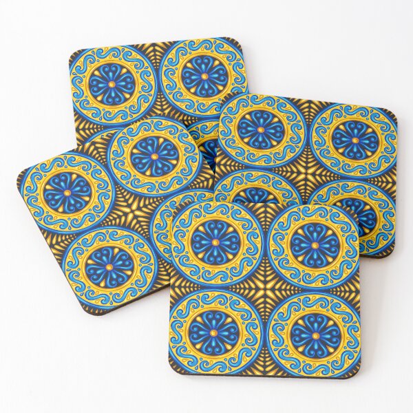 Item preview, Blue ad Yellow Moroccan Art Tiled Pattern designed and sold by AppareIIndustry.