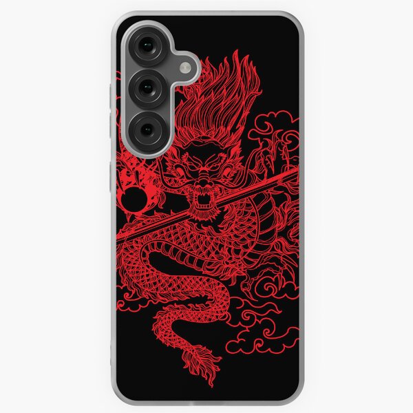 Item preview, Red Chinese Dragon with Black Background designed and sold by SoccaTamam.