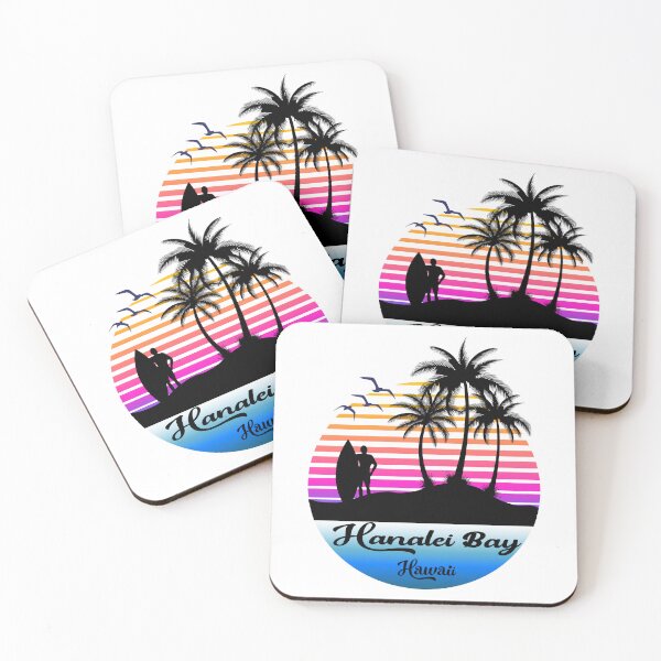 Item preview, Hanalei Bay Hawaii Seaside Retro Sunset designed and sold by mountainadora.