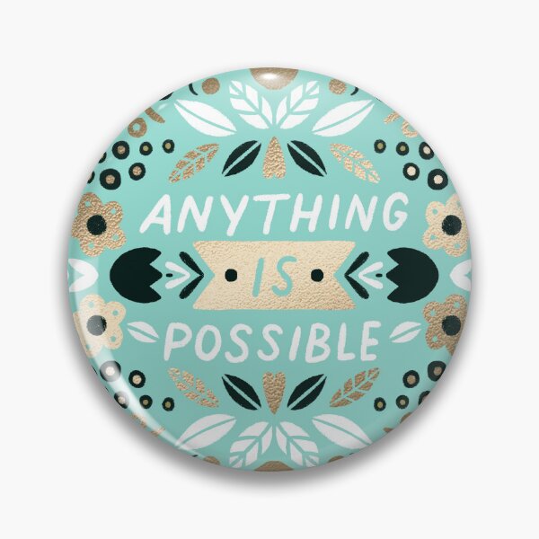 Item preview, Anything Is Possible - Inspirational Quote - Mint, Gold and Black designed and sold by CircusCreative.
