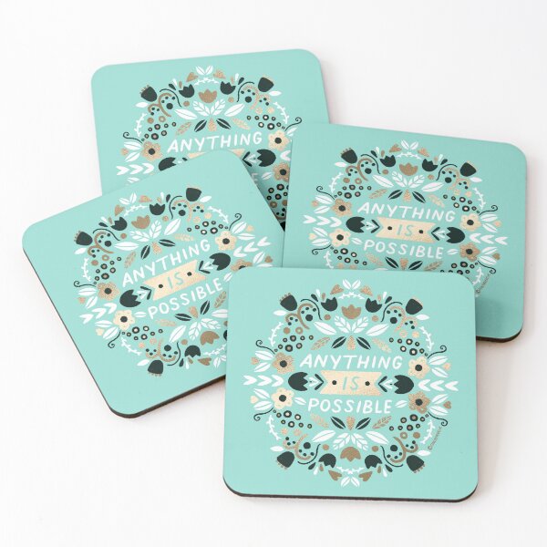 Item preview, Anything Is Possible - Inspirational Quote - Mint, Gold and Black designed and sold by CircusCreative.