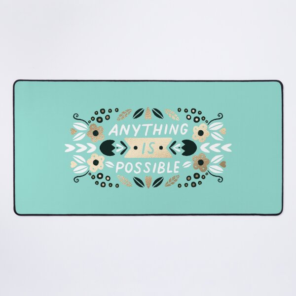 Item preview, Anything Is Possible - Inspirational Quote - Mint, Gold and Black designed and sold by CircusCreative.