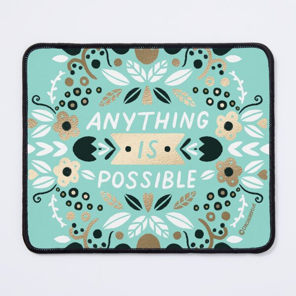 Item preview, Anything Is Possible - Inspirational Quote - Mint, Gold and Black designed and sold by CircusCreative.