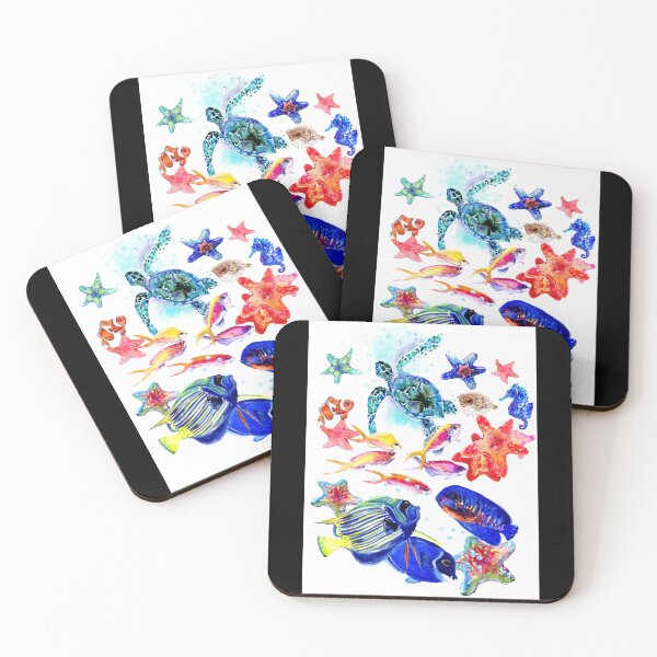 Artikelvorschau, Coral Sea, Underwater Scene Beach, Tropical Colorful Children Design Kinderzimmer Art Classic entworfen und verkauft von TracyOliver3.