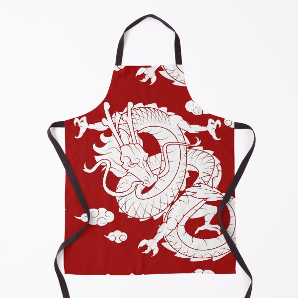 Item preview, White Chinese Dragon with Red Background designed and sold by SoccaTamam.